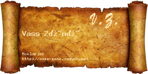 Vass Zénó névjegykártya